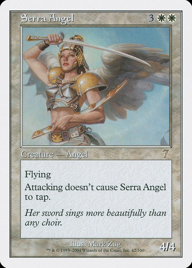 serra mtg card Serra Angel [Seventh Edition] Moderately Played