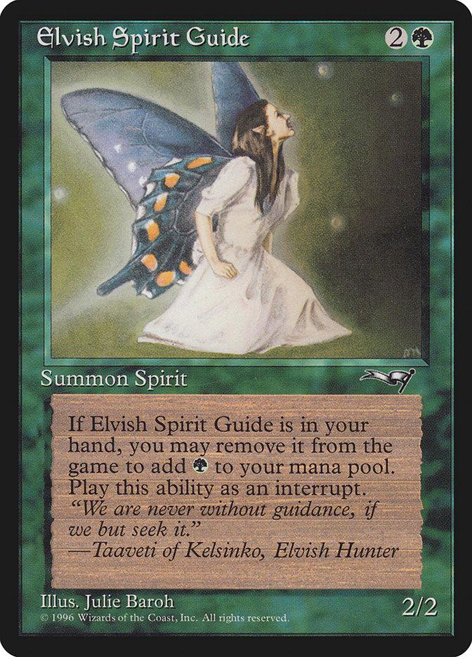 mtg cards like simian spirit guide an explosion of fire on the ground Elvish Spirit Guide | Alliances