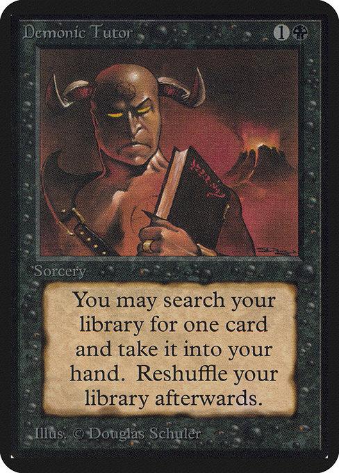 mtg cards like demonic tutor Magic The Gathering UNLIMITED black card put that card into your hand Demonic Tutor - Foreign Black
