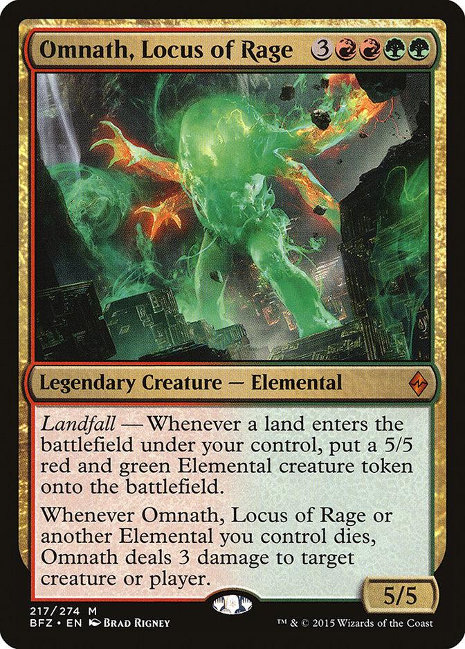 mtg omnath locus of rage commander deck MtG Battle for Zendikar Mythic Rare Omnath, Locus of Rage #217