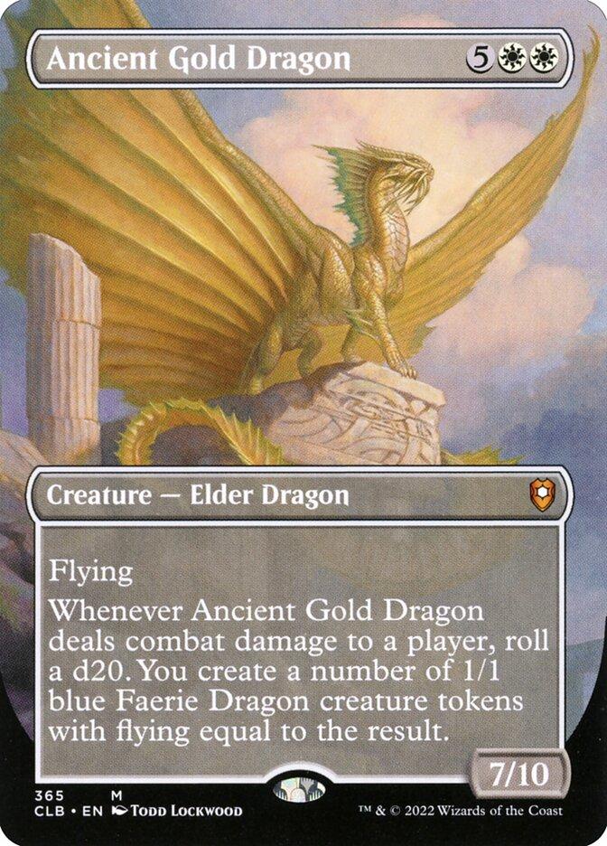 mtg　エインシャント・ゴールド・ドラゴン　英語　ボーダーレスfoil Ancient Gold Dragon | Commander Legends: Battle for Baldur's Gate