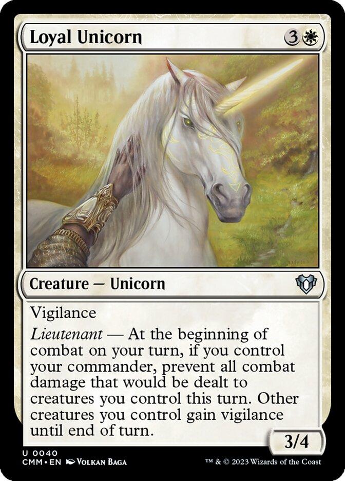 mtg unicorn commander deck Magic the Gathering Commander Masters Uncommon Loyal Unicorn #40