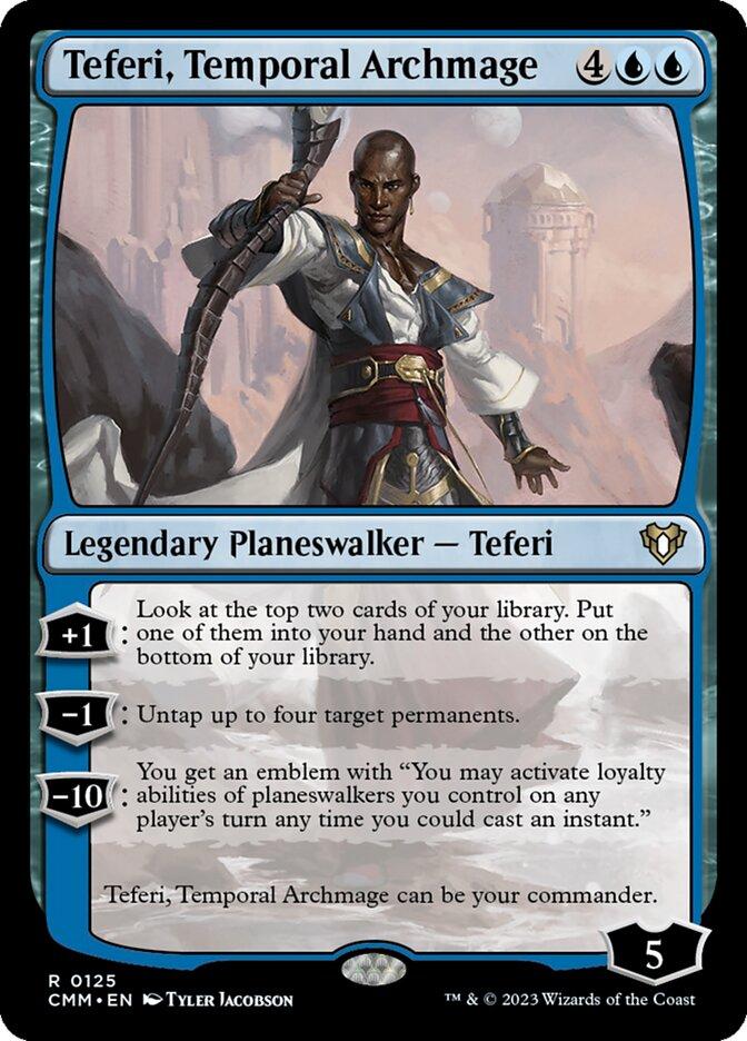 mtg teferi commander deck Dominaria Teferi, Hero of Dominaria Standard Deck Protector Sleeves (80ct)  for Magic: The Gathering
