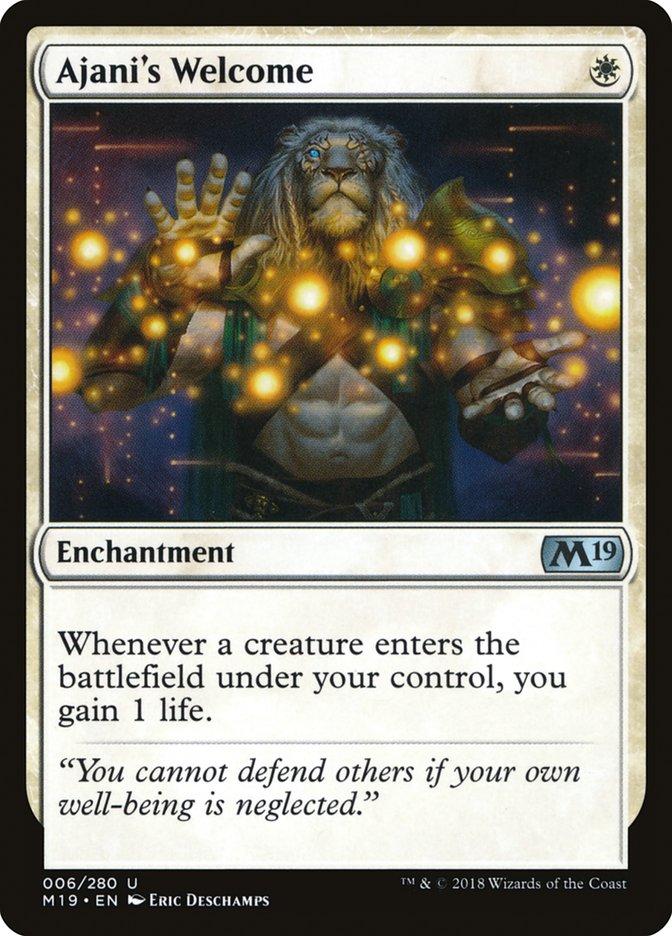 welcome to mtg card Magic the Gathering 2019 Core Set Uncommon Ajani's Welcome #6