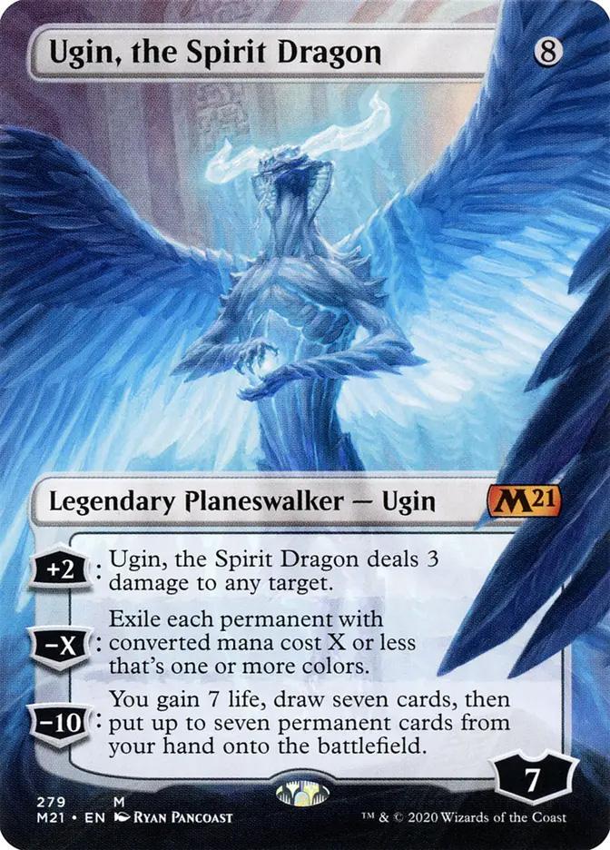 mtg ugin cards Ugin, Eye of the Storms (Showcase) (Borderless) [Tarkir: Dragonstorm] You gain 7 life Mtg altered art card-Ugin, the