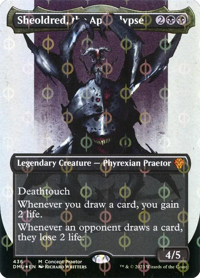 mtg sheoldred commander deck Sheoldred, the Apocalypse Forced Card Draw Life Drain Magic Sheoldred, the Apocalypse