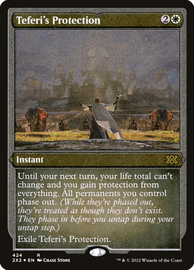 mtg cards like teferi's protection (foil-etched) Until your next turn Teferi's Protection Proxy Card with