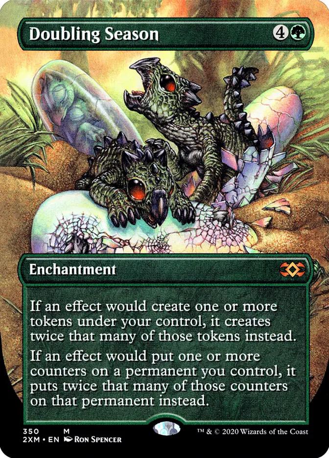 doubling season mtg card kingdom (Showcase) - Proxy 2XM If an effect would place one or more counters on a permanent you control Doubling Season (Toppers) [Double Masters]
