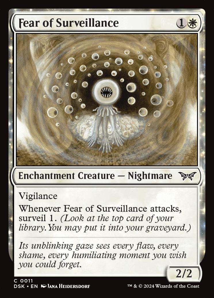 fear of mtg cards Fear of Surveillance | Duskmourn: House of Horror | Standard