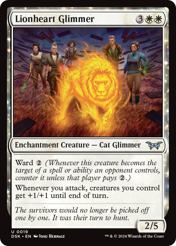 lionheart mtg final fantasy Lion Heart [FINAL FANTASY] The Gathering (MTG) card images and symbols Wizards of the Coast Lionheart Glimmer | Duskmourn: House