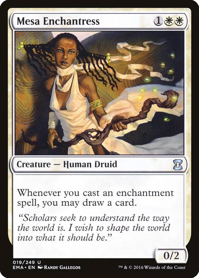 enchantress cards mtg Go-Shintai of Life's Origin Shrine Kamigawa Magic Comm CommanderComplete Whenever an enchantment is put into a graveyard from the battlefield Mesa Enchantress Secret Lair