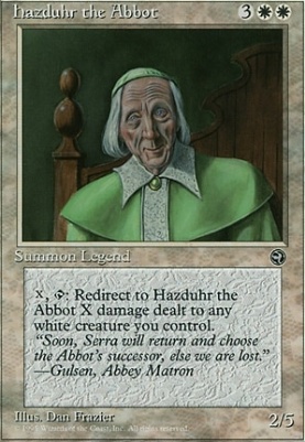 Hazduhr the Abbot Homelands HEAVILY PLD White Rare MAGIC GATHERING CARD ABUGames
