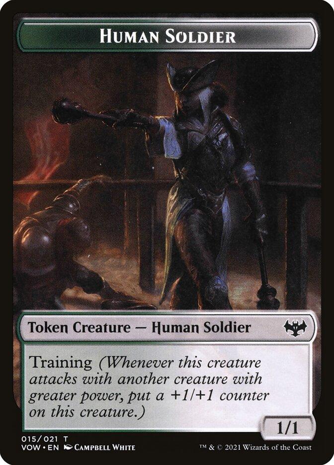mtg cards that create human tokens {Human Soldier Token} // {Phyrexian Germ Token} - Commander Masters #T06T16 Token Creature Human Rarity Increasing Devotion Commander 2019