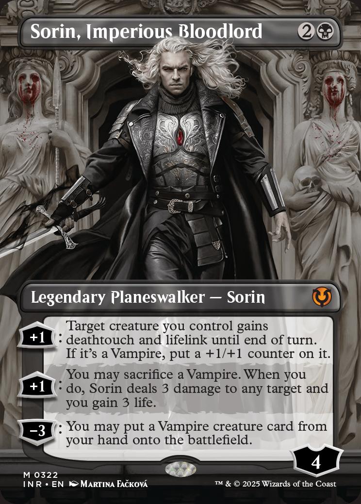sorin card sleeves Sorin, Imperious Bloodlord (#322) (borderless)