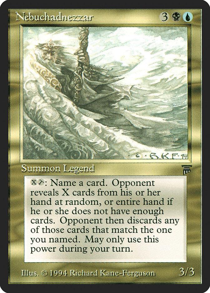 mtg summon legend cards Selenia, Dark Angel from Tempest (1997). New week, new theme! I have no interest in UB but I appreciate seeing characters adapted into functional game pieces, although there seems to Target opponent reveals X cards at random from his or her hand Nebuchadnezzar (EX)