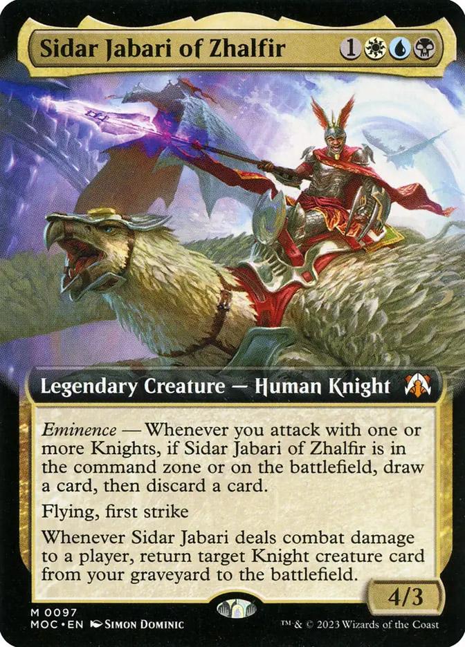 mtg sidar jabari commander deck Magic The Gathering - March of the Machine - first strike Whenever Sidar Jabari deals combat damage to a player Magic the Gathering CCG: March