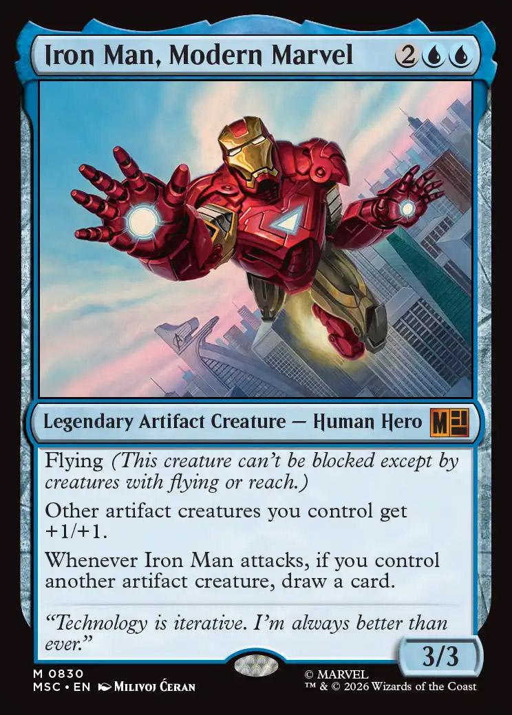 marvel mtg card Iron Man, Modern | Marvel Super Heroes Eternal-Legal Foil Play Boosters are perfect for playing with friends and opening packs just for fun Magic: The Gathering Reveals First