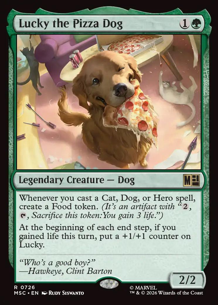 dog card mtg Magic the Gathering Secret Lair x Fallout: Greet the (Foil) : Toys & Games (Look at the top card of your library Lucky the Pizza Dog |