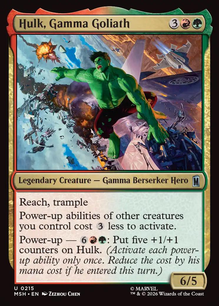 mtg gamma cards Ancestral Memory [Ancestral Recall] Rock Passcode Hulk, Gamma Goliath | Marvel
