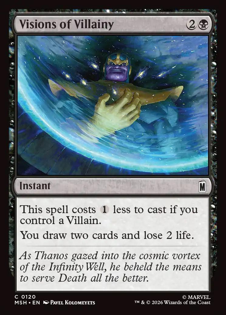 mtg villain cards Magic: The Gathering | Marvel Super Heroes Scene Box - Villains Unleashed You draw two cards and lose 2 life. Subtype: Villain, Colors: Black, Red,