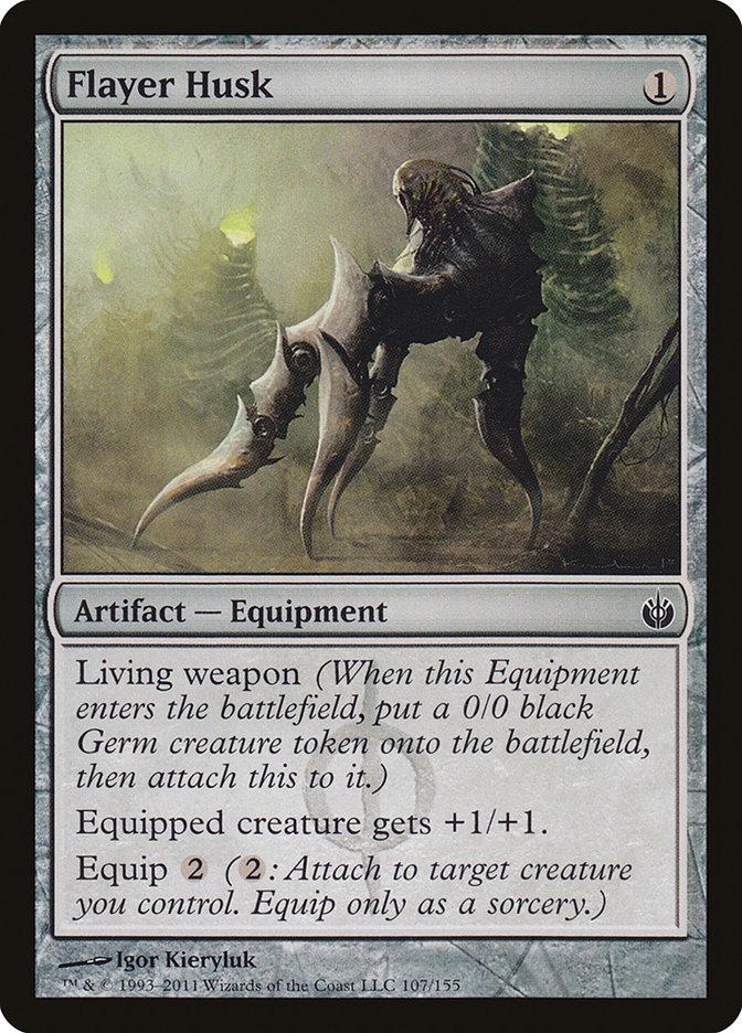 living weapon mtg cards Bitterthorn, Nissa's Animus Equip Phyrexian Black Phyrexian Black (Phyrexian Black can be paid with either B or 2 life.) Flayer Husk | Mirrodin Besieged