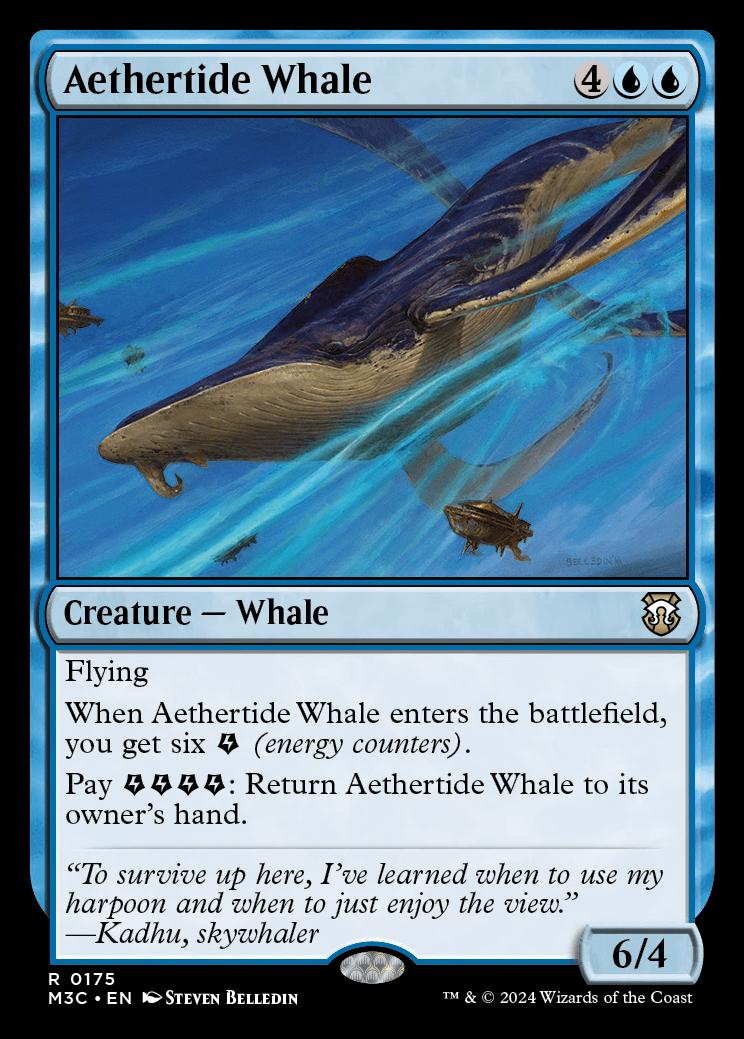mtg whale commander deck Box with Display, Leather, 100+ Sleeved Card Storage, Dream Theme (That creature returns under its owners control.) Aethertide Whale X4 M/NM Magic: