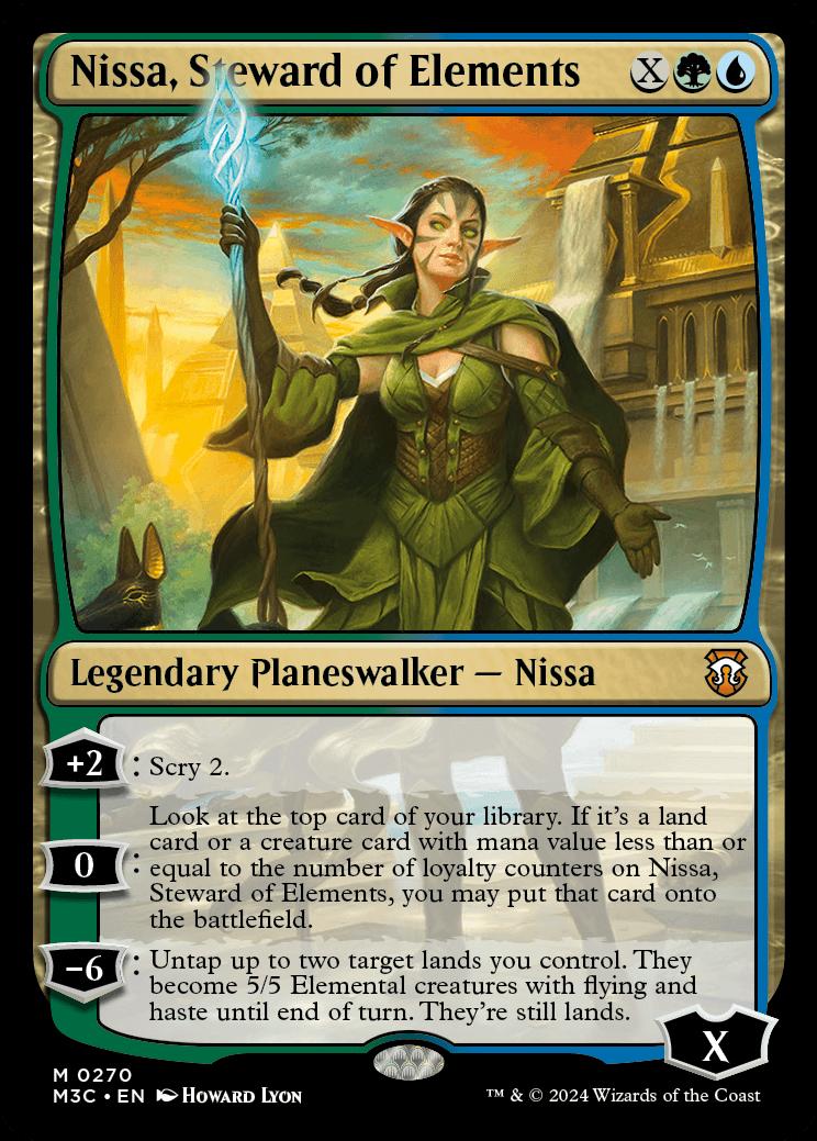 mtg nissa commander deck Nissa, Steward of Elements [Modern Horizons 3 Commander] Damaged