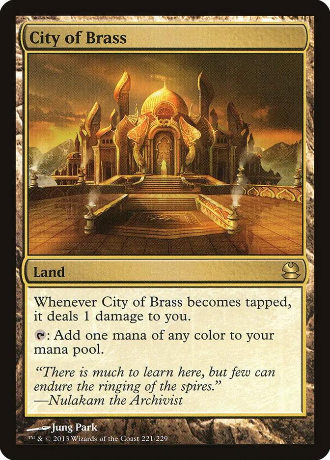 city of brass mtg final fantasy City of Brass (Bhujerba, Floating City) (FINAL FANTASY) (Store Championship) it deals 1 damage to you. Magic the Gathering Modern Masters