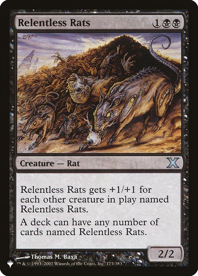 mtg rat card list Relentless Rats - Black - 113/249 not actual card. Magic: The Gathering - Pack