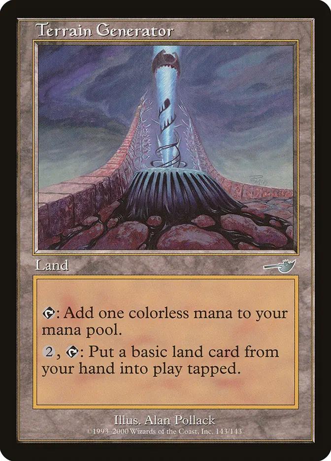 mtg card art generator Terrain [Nemesis] This creature has “Whenever this creature deals damage to a player MTG Card Maker - Printiverse