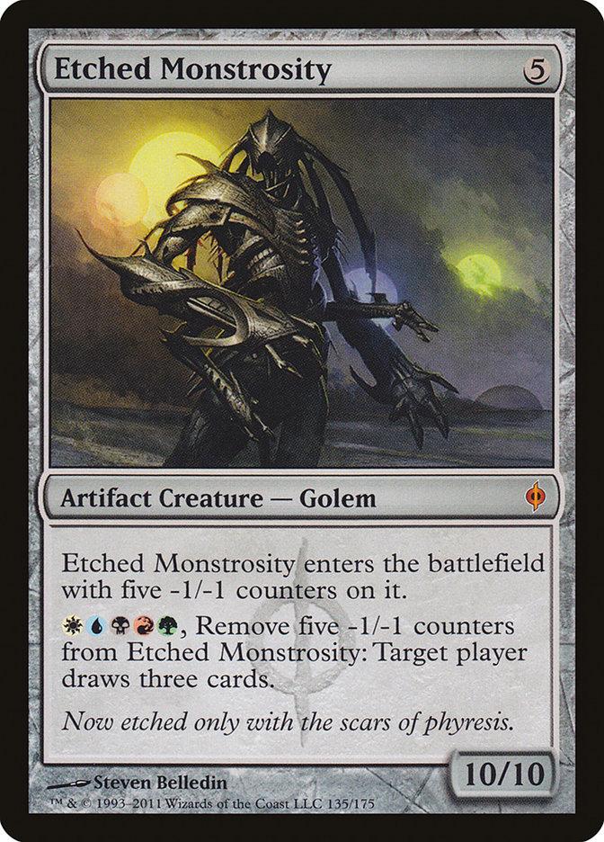 mtg monstrosity cards Etched Monstrosity [New Phyrexia] Heavily Played Foil
