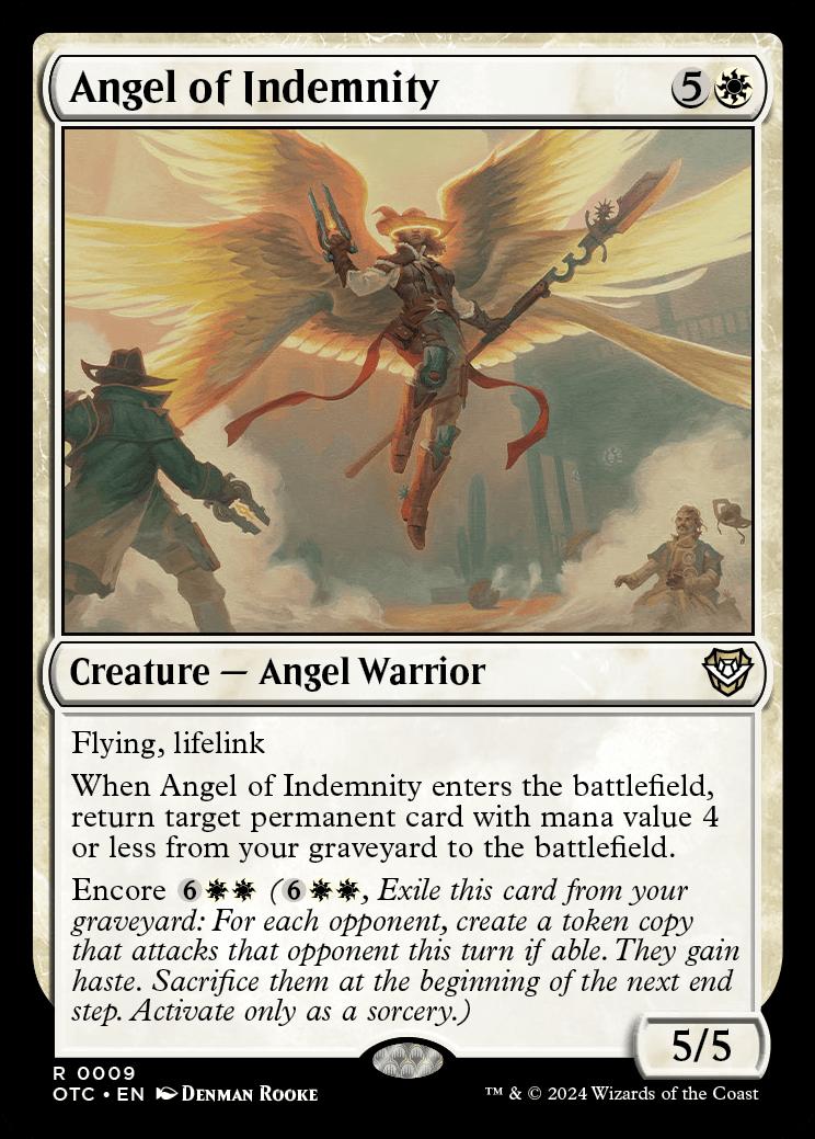 angel mtg commander deck MtG Outlaws of Thunder Junction Commander Rare Angel of Indemnity #9