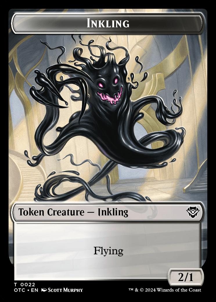 mtg inkling commander deck (0007) // Spirit (0011) Double-Sided Token - Secrets of Strixhaven Inkling token (2/1)