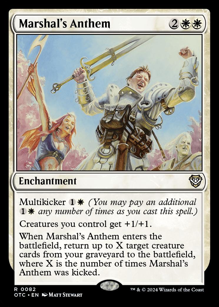 MtG Outlaws of Thunder Junction Commander Rare Marshal's Anthem #82