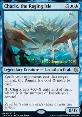 The Raging Isle ZNR Foil Alternate Art Charix In Packaging with Land