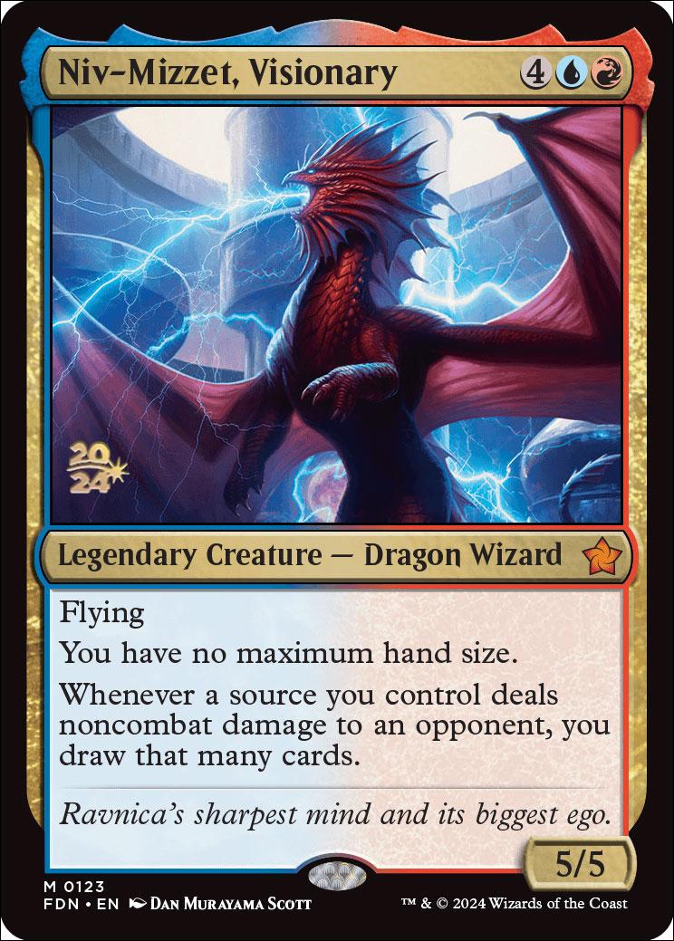mtg niv mizzet visionary commander deck Niv-Mizzet, Parun CARD DRAW INSTANT SORCERY Spells Magic Custom Co – CommanderComplete Foundations (FDN) #123 Illustrated by Dan Murayama Scott Magic Niv-Mizzet, Visionary (Promo Pack) (Foundations)