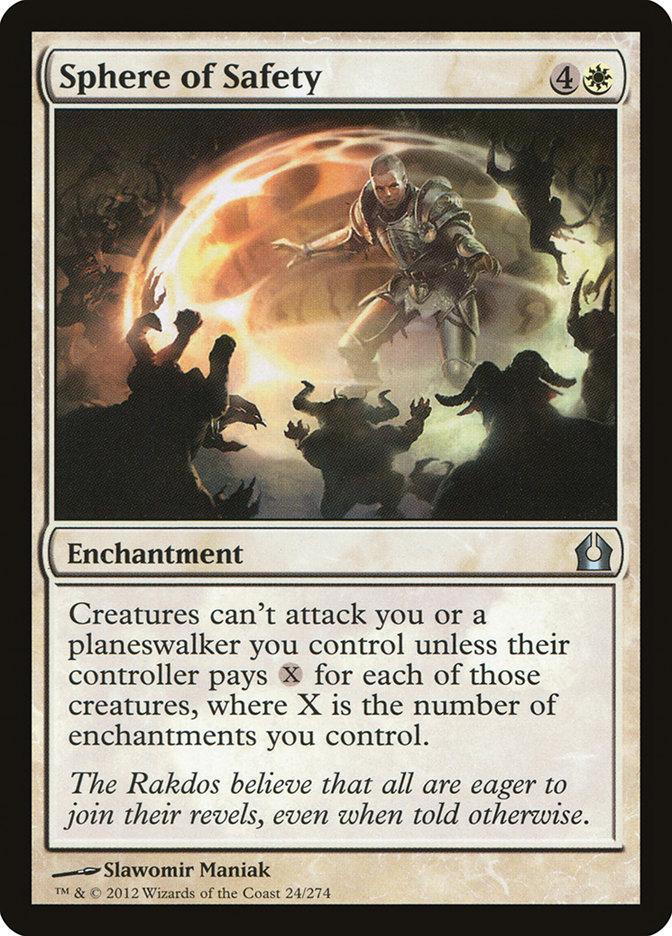 MtG Trading Card Game Return to Ravnica Uncommon Sphere of Safety #24