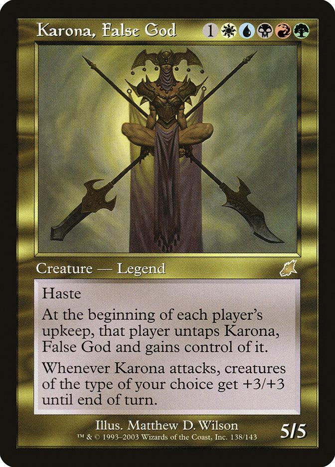 corona mtg card Karona, False God (#1624) (borderless) At the beginning of each players upkeep MTG 2020 Magic Ikoria SPACEGODZILLA,