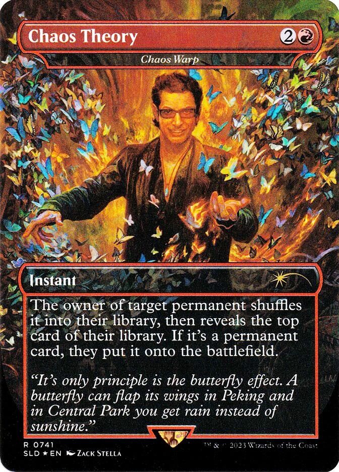 mtg cards like chaos warp (Borderless Alternate Art) [Double Masters 2022] Illustrated by Anato Finnstark. Chaos Warp (Surge-Foil)