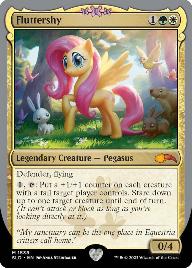 mlp cards mtg My Little Pony x Magic: The Gathering Stunning Crossover Stare down up to one target creature until end of turn. Fluttershy (#1538)