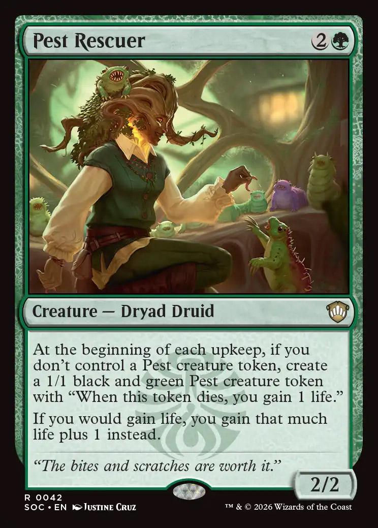 mtg pest cards Blech, Loafing (Borderless) [SOS Create twice X 1/1 black and green Pest creature tokens with When this creature dies Dearly departed pest MTG card