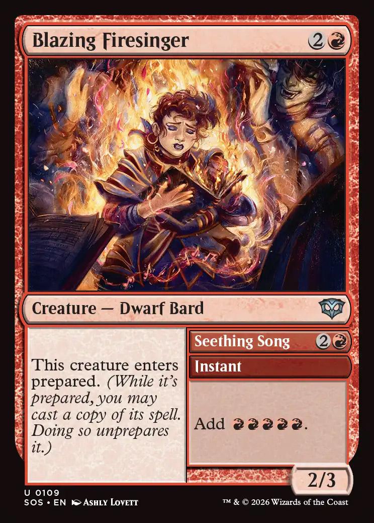 Fire Singed Roster Secrets of Strixhaven: Blazing Firesinger