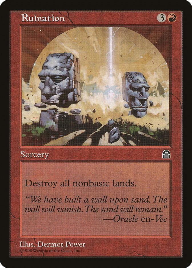 destroy all land cards mtg Elite Commander Destruction Deck - Jeskai - Red Blue White - EDH - Numot, The Devastator - 100 Card - Custom Magic The Gathering Deck Destroy all nonbasic lands. Demolition Field Final Fantasy