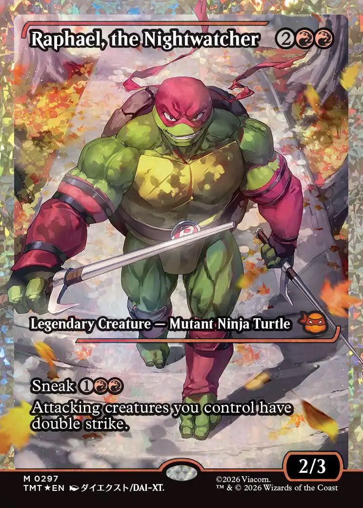 mtg ナイトウォッチャー、ラファエロ フラクチャーfoil Teenage Mutant Ninja Turtles Variants Foil: Raphael, the