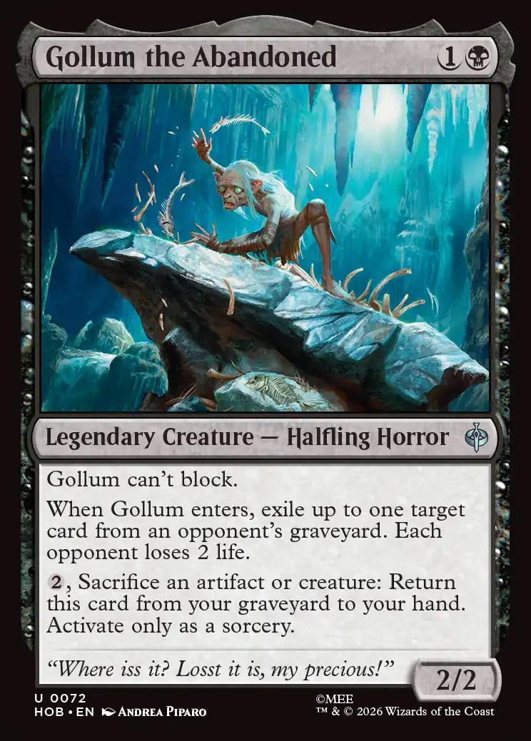 gollum mtg cards Magic The Gathering - The Lord of the Rings earth (LTR) #110 Illustrated by Nino Is Magic MTG Lord of the Rings