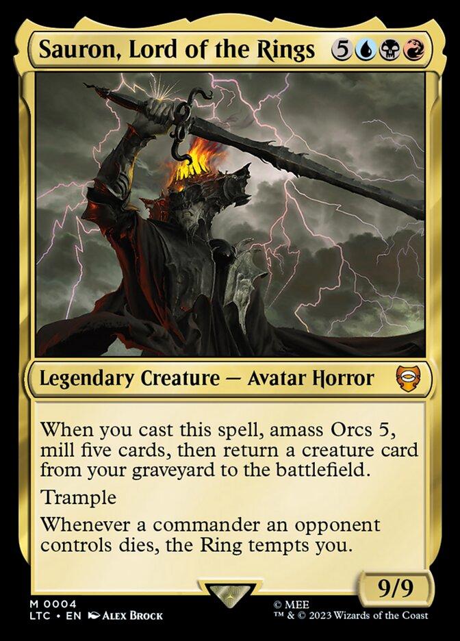 sauron lord of the rings mtg commander deck Magic the Gathering Tales of Middle-Earth Commander Mythic Rare Foil Sauron, Lord of the Rings #4