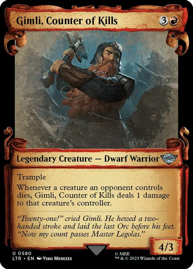 gimli mtg card Magic The Gathering - The Lord of the Rings When this ability resolves for the third time this turn Gimli, Counter of Kills |