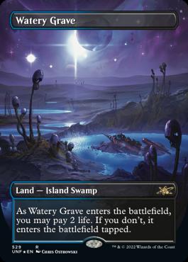 MTG　UNF　湿った墓/Watery Grave　ギャラクシーホイル　フォイル Watery Grave | Unfinity Variants Foil | Card Kingdom
