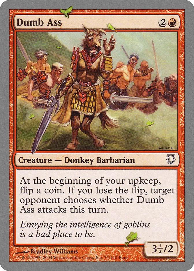 ass cards mtg Magic The Gathering - Smart Donkeys to dust. Ass, Set Name: Unglued, Unhinged,