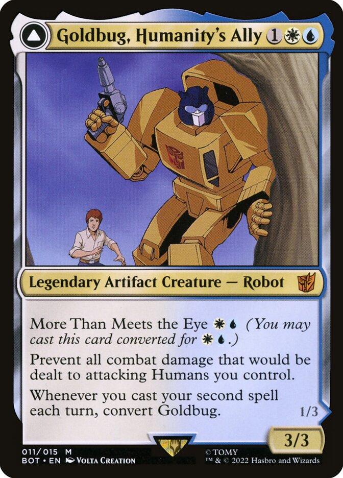 mtg bug cards Goldbug, Humanity's Ally | Universes Beyond: Transformers Subtype: Insect, Colors: Red, 29